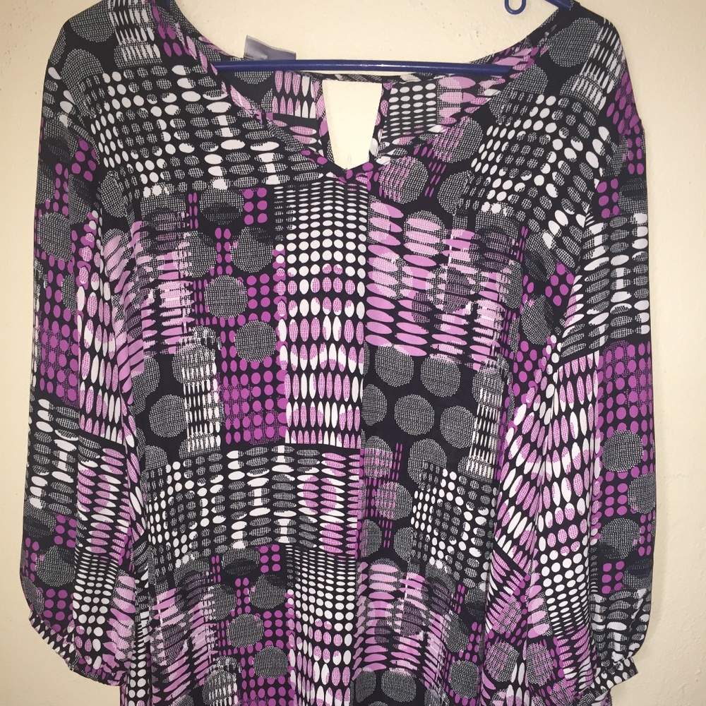 Avenue Multicolor Polka Dot Blouse